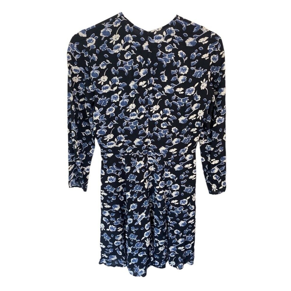 Reformation Blue Floral Long‎ Sleeve Mini Dress Size Small